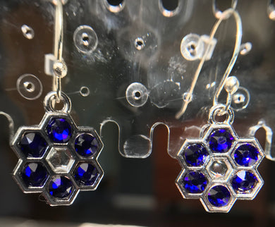 Honeycomb (sm silver) with Swarovski crystal
