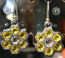 Load image into Gallery viewer, Honeycomb (sm silver) with Swarovski crystal