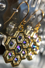 Load image into Gallery viewer, Honeycomb (lg gold) with Swarovski crystal